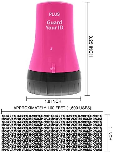 Guard Your ID Wide Advanced Roller 2.0 Identity Theft Prevention Security Stamp Pink - Image 5