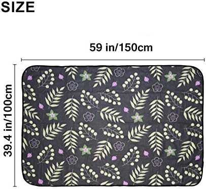 forestfish Portable Travel Blanket Airplane Compact with Bag, Fleece Throw Blanket Cozy Soft for Camping Train 60" x 40", Flower - Image 3