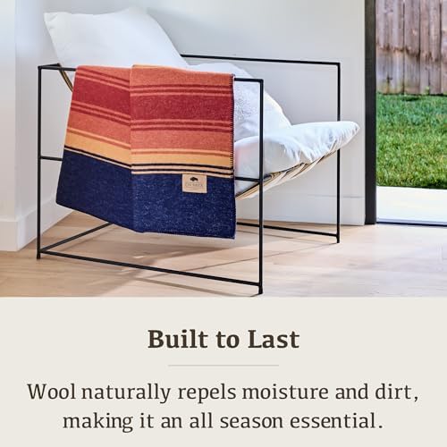 Chubbuck 100% Wool Blanket Camping (60" x 84") - Large Warm Blanket for Camping, Emergency, Outdoor Concerts and Home Use - Reversible, Fire Retardant, Soft and Warm Blankets for Winter (Sunset) - Image 4