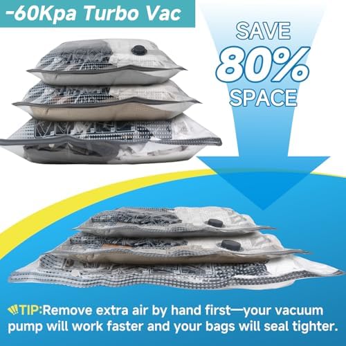 Travel Vacuum Storage Bags 16 Pack with USB Powered Electric Pump, Vacuum Seal Bags for Clothing Travel, Space Saver Bags for Luggage, Suitcase & Home Organization - Image 8