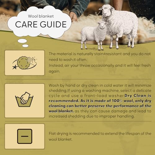 Molithe 100% Wool Blanket, 48" x 62", Warm, Thick, Washable, Military Wool Blanket, Great for Camping, Outdoors, Sporting Events, Survival Kits - Image 6