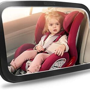 Shynerk Baby Car Mirror, Safety Car Seat Mirror for Rear Facing Infant with Wide Crystal Clear View, Shatterproof, 360° Rotation, Crash Tested and Certified