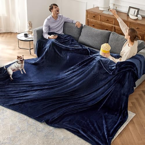 Bedsure GentleSoft Oversized King Big Blanket 120"x120" - Extra Large Soft Fleece Blankets for Bed, Sofa, Couch, Travel, Camping, Party, Giant Huge Throws, 10'x10', Navy - Image 6