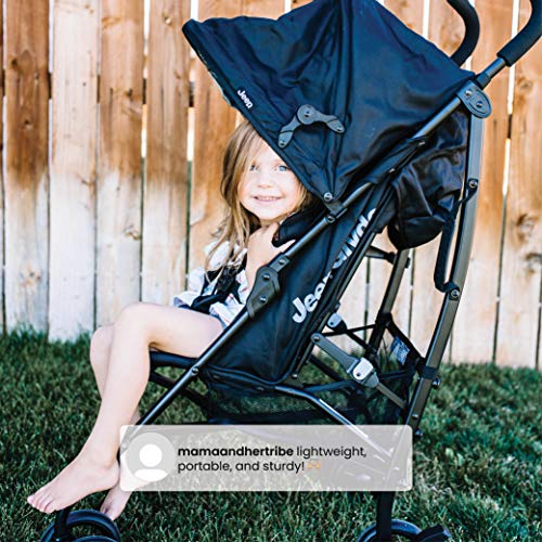 Jeep PowerGlyde Plus Stroller by Delta Children Lightweight Travel Stroller with Smoothest Ride, Aluminum Frame, 4-Position Recline, Extra Large Storage Basket, Black - Image 8