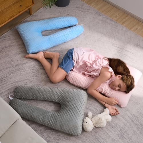 Travel Pillow for Kids Adult, Pillow for Car Sleeping Ultra Large U-Shaped with Removable Soft Cover Support Fix Neck and Body Sitting/Sleeping on The Trip (Pink) - Image 7