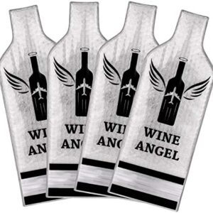 [UPGRADED PROTECTION] 4 Set (8 pcs) Reusable Wine Bags for Travel, Wine Travel Protector, Bottle Travel Sleeve Case For Airplane, Car, Cruise, TRIPLE Protection Luggage Leak-Proof Safety Impact Resist
