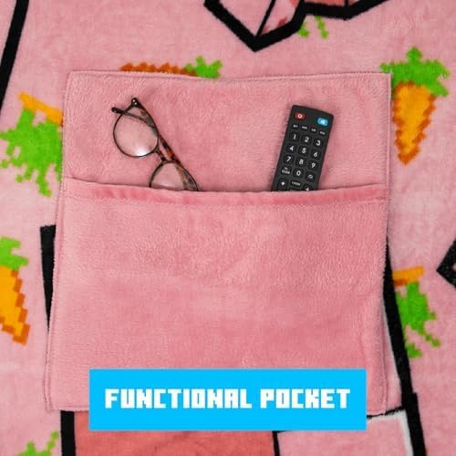 Paladone Minecraft Pig 2-in-1 Cushion Blanket - Officially Licensed Microsoft Travel Blanket, Foldable Soft Fluffy Throw, Gamer Living Room or Bedroom Decor 120cm x 150cm - Image 4
