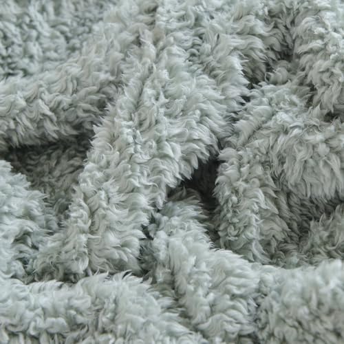 Ultra Soft Cozy Sherpa Throw Blanket, Light Weight Warm Decorative Boho Style Plush Throw Blanket Cover for Couch, Sofa, Bedroom,Travel, Outdoor, 60”x80”, Sage Green - Image 3