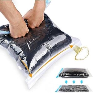 Compression Bags - Travel Essentials 12 Pack Space Saver No Vacuum or Pump Needed Storage Accessorie and Home Packing Organizers (transparent)