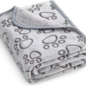Stuffed® Premium Soft Dog Blanket Washable, 40"x32" Cat Blanket for Indoor Cats Large Medium Small Dog Puppy Essentials (Grey)