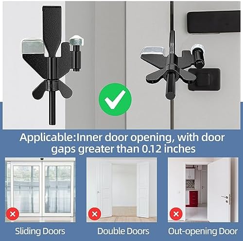 2 Pack Adjustable Portable Door Lock, Hotel Door Locks for Travelers Security, Prevent Unauthorized Entry, Door Stoppers Security for Travel Bedrooms Apartment Airbnb Dorm, with Silicone Caps - Image 4