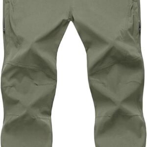 TBMPOY Men's Lightweight Hiking Pants with Belt 5 Zip Pockets Waterproof Quick-Dry Travel Fishing Work Outdoor Pants