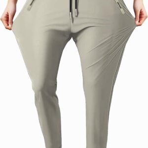 Women's Outdoor Hiking Pants Lightweight Breathable Quick Dry Stretchy Running Athletic Pants with Zipper Pocket