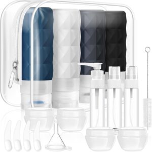 20Pack Travel Bottles Set,Leak Proof TSA Approved Travel Size Containers, Travel Essentials for Conditioner, Shampoo, Lotion & Body Wash Accessories (Dark Color) (Dark Color)