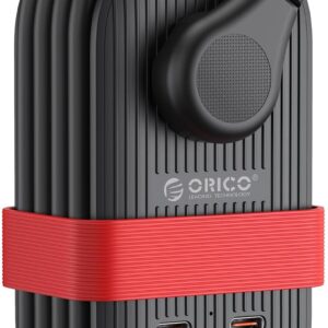 ORICO 65W USB Travel Power Strip, 7 in 1 Charging Station with 3AC, 2 USB-A, 2 USB-C, Flat Plug and 4ft Thin Extension Cord, Fast Charger for MacBook, iPad, iPhone 17/16/15 - TK65