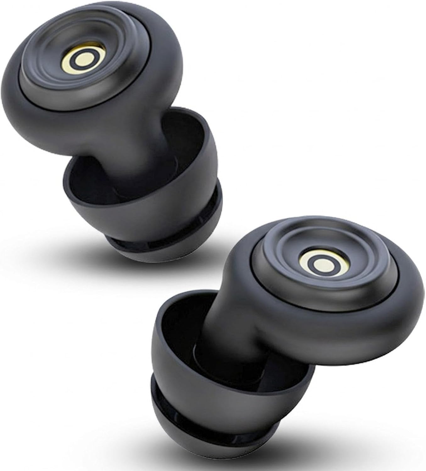 Noise Cancelling Earplugs for Sleep, Swimming, Travel, Concerts, Focus and Work, 50dB Noise Reduction Washable Silicone Ear Plugs with Filter Tech, 5 Pairs of Ear Tips & Carrying Case(Black)