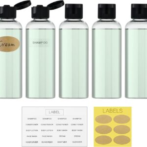 LISAPACK 3.4 oz Travel Bottles for Toiletries, Plastic Travel Size Containers for Shampoo Conditioner TSA Approved, Empty Small Squeeze for Lotion, Leak Proof Mini Liquid Tube for Refillable Clear