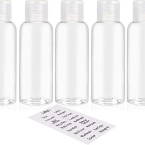 5 Pack 3.4oz Empty Plastic Travel Bottles for Toiletries TSA Approved Leak Proof Squeezable Travel Size Containers Travel Essentials Accessories, clear