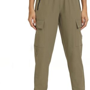 Rrosseyz Womens Cargo Pants with Pockets-Lightweight Quick Dry Water Resistant Hiking Pants for Travel Athletic Outdoor