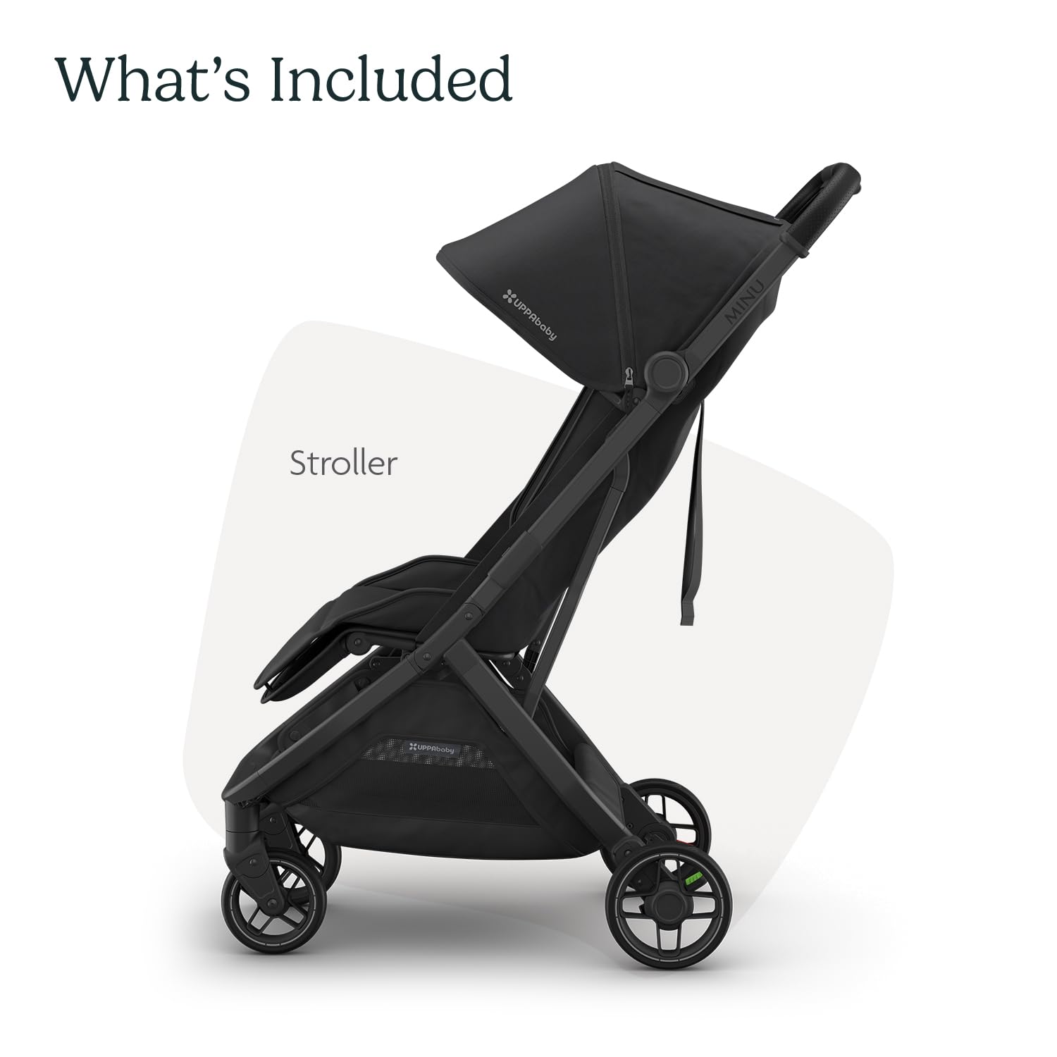 UPPAbaby Minu V3 Travel Stroller | Lightweight + Compact Design | One-Hand Fold + Unfold | from Birth + Overhead Compatible | Jake (Charcoal/Carbon Frame/Black Leather) - Image 2