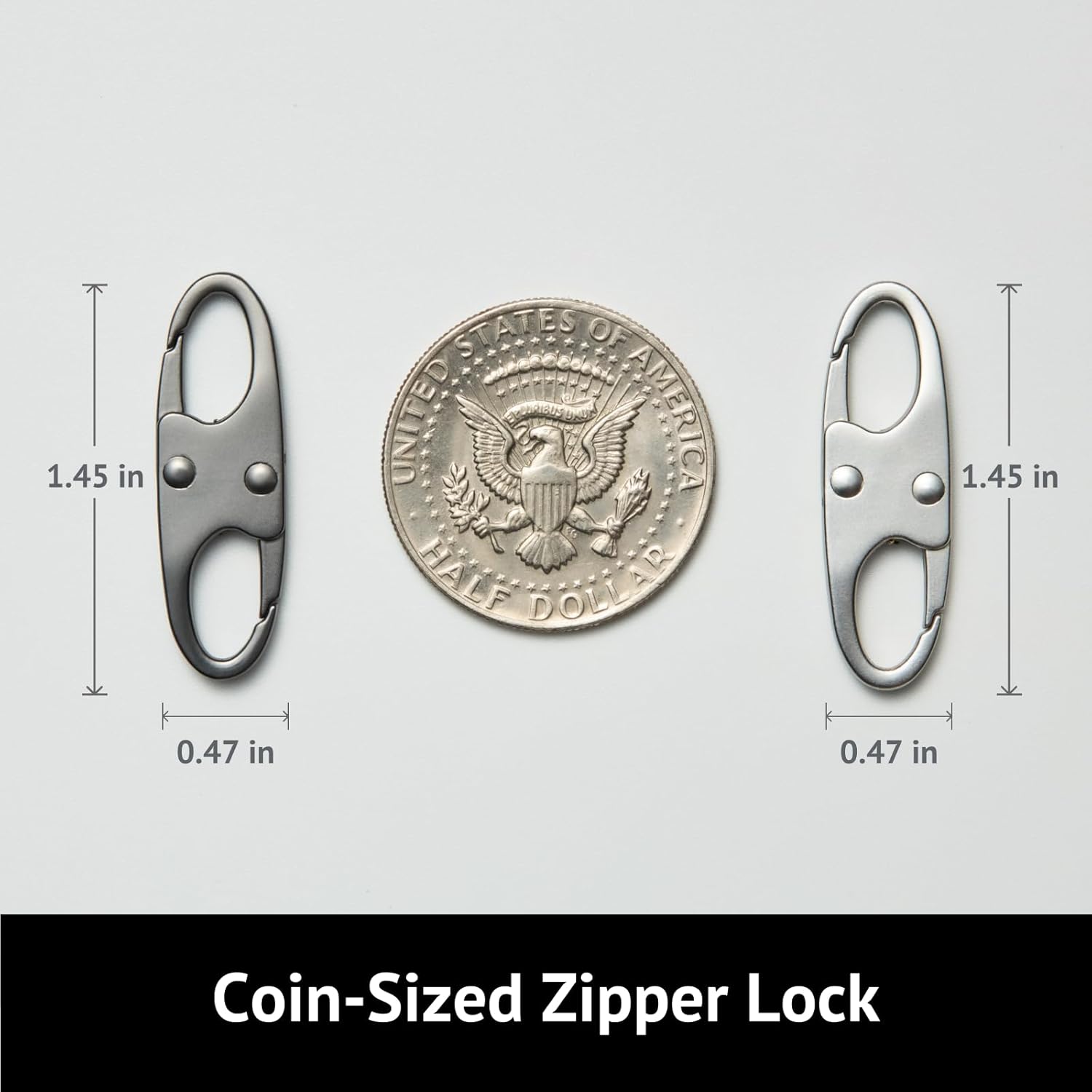 zelin Anti Theft Zipper Clips Double Opening Small Carabiner Clips, 4Pcs Elegant Zinc Alloy Zipper Pull Replacement for Travel, Commuting and Camping (Space Grey) - Image 2