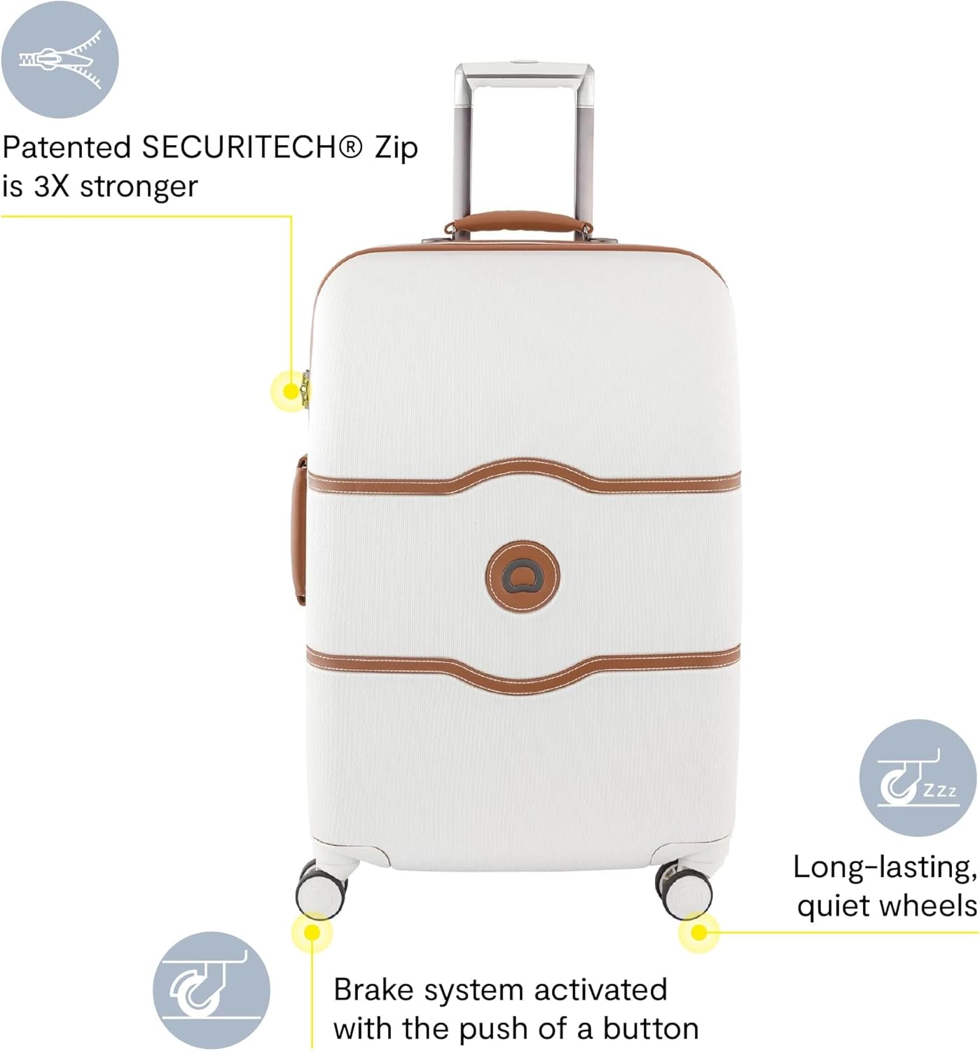 DELSEY PARIS Chatelet Hard+ Hardside Luggage with Spinner Wheels, Angora, Carry-on 21 Inch - Image 2