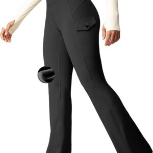 Heathyoga Cargo Pants Women Fleece Lined Leggings Waterproof Hiking Pants Women Thermal Pants Warm Wide Leg Sweatpants Winter