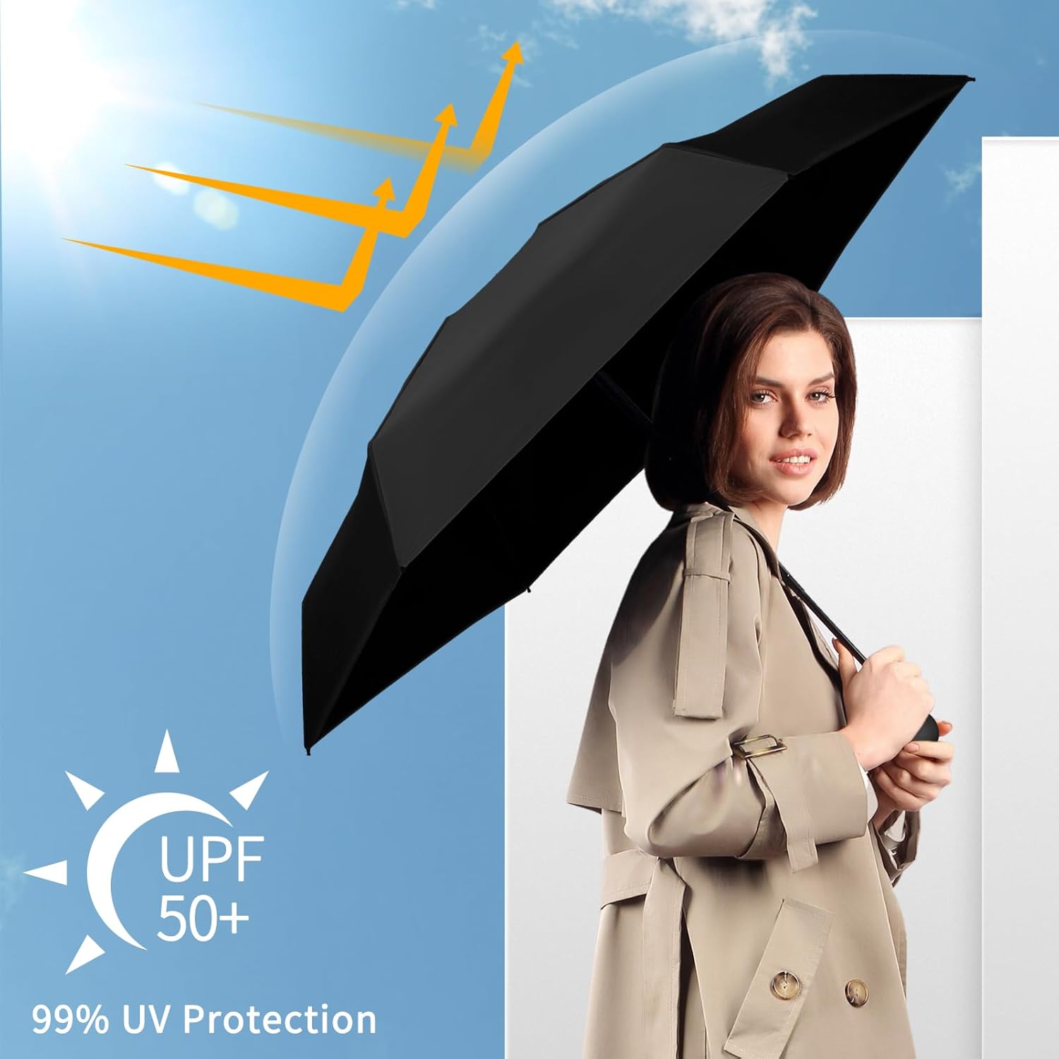 Yoobure Travel Umbrella Portable Compact Umbrellas, Pocket Mini for Purse, Umbrellas for UV Sun & Rain Small for Backpack, Umbrella with Case Folding for Kids Women - Image 4