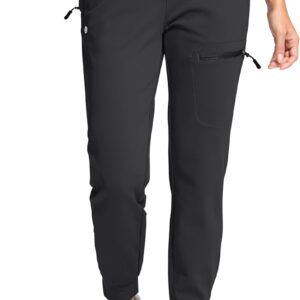 G Gradual Women's Fleece Lined Joggers Hiking Pants 4 Zipper Pockets High Waisted Water Resistant Winter Running Sweatpants