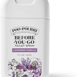 Poo-Pourri Before-You-Go Pocket Toilet Spray, Travel Essentials, Lavender Vanilla, 1 Fl Oz, Up to 50 Uses, On-The-Go Bathroom Odor Deodorizer with Essential Oils, TSA Approved Size