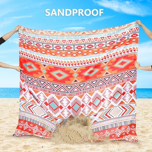 HIHOHO Beach Blanket Waterproof Sandproof Extra Large Beach Mat 79" X 83"/120"x108"for 1-8 Adults Quick Drying Durable Outdoor Picnic Mat for Beach Travel Camping Hiking - Image 3