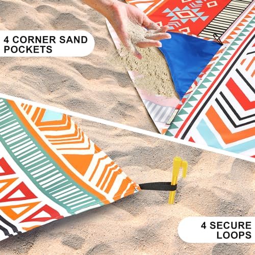 HIHOHO Beach Blanket Waterproof Sandproof Extra Large Beach Mat 79" X 83"/120"x108"for 1-8 Adults Quick Drying Durable Outdoor Picnic Mat for Beach Travel Camping Hiking - Image 2