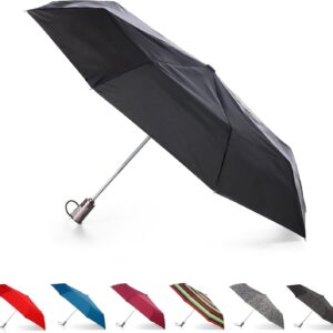 totes Titan Portable Travel Umbrella – Windproof, Waterproof, Strong, Compact Umbrella – Perfect for the Car, Backpack, and On-the-Go