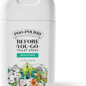 Poo-Pourri Before-You-Go Pocket Toilet Spray, Travel Essentials, Beach Bum, 1 Fl Oz, Up to 50 Uses, On-The-Go Bathroom Odor Deodorizer with Essential Oils, TSA Approved Size, Coconut Orchid Scent