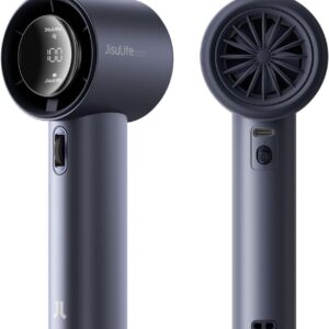 JISULIFE Portable Handheld Fan,Speed(1-100) Adjustable Turbo Mini and 3600mAh Battery Rechargeable Personal Fan,Digital Display,Gifts for Women Men Travel/Camping/Outdoor-Blue