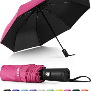 Seniny Windproof Travel Umbrella, Automatic Umbrellas for Rain, Portable & Compact Umbrellas for Backpack, Strong UV for Protection, Folding Small Sun Umbrella for Car, Walking