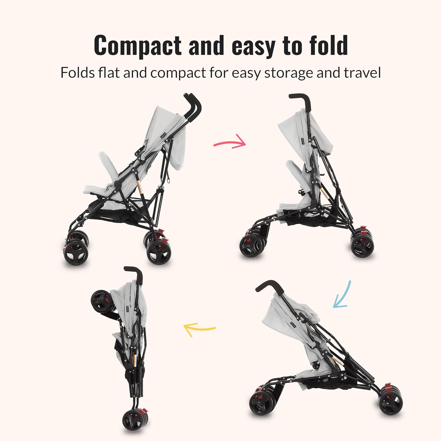 Dream On Me Vista Moonwalk Stroller, Disney Approved Lightweight Stroller for Toddlers and Infants, One-Hand Fold, Reclining Seat, Canopy with Sun Visor, Everyday & Travel Ready - Image 5