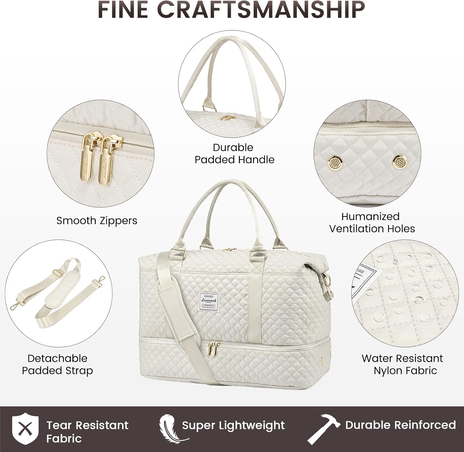 LOVEVOOK Travel Duffle Bag,Weekender Bags for Women with Shoe Compartment,Carry on Overnight Bag with Toiletry Bag,Gym Duffel Bag with Wet Pocket, Hospital Bags for Labor and Delivery - Image 5