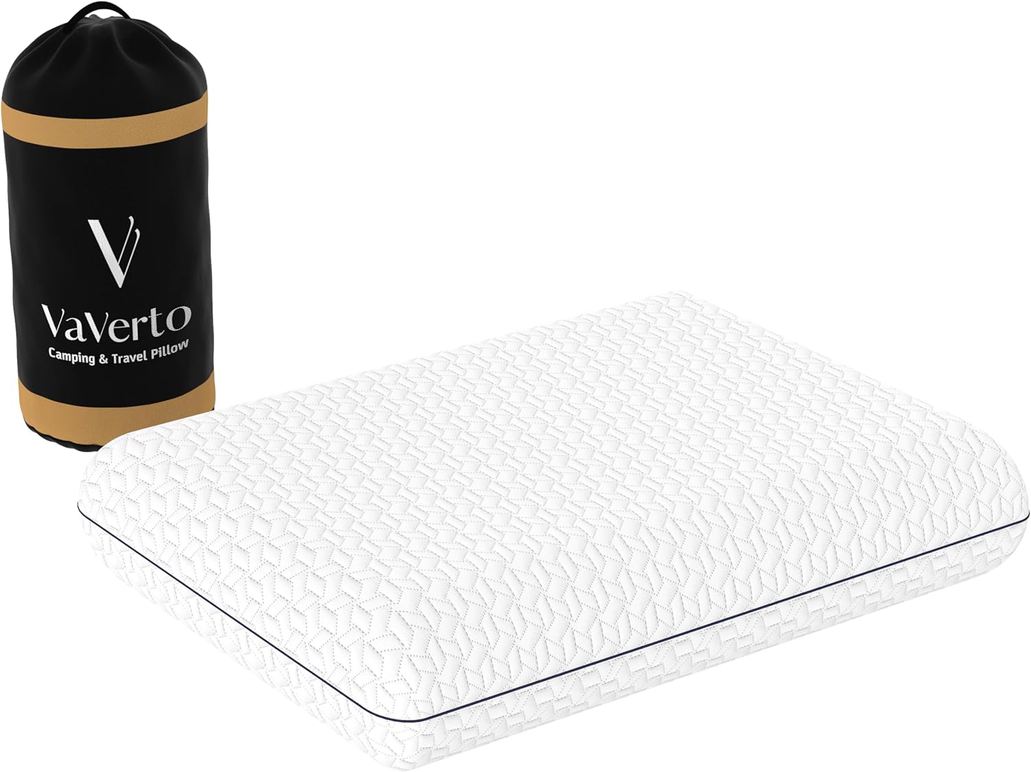 Vaverto Small Memory Foam Bed Pillow for Camping - Compressible Medium Firm, Breathable Cover, Machine Washable, Ideal Backpacking - Image 6