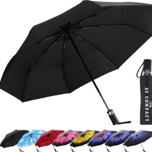 SY COMPACT Travel Umbrella - Windproof Automatic Compact Umbrella, Lightweight Waterproof Design for Backpack, Car & Purse