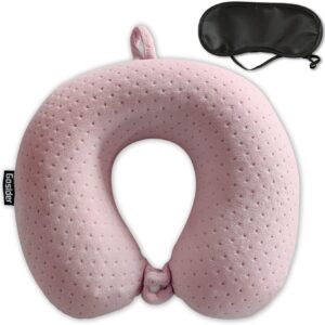 Neck Pillows for Sleeping Travel Pink Travel Pillow Comfortable U Shape Memory Foam Pillows Neck and Head Support Portable Travel Neck Pillow Suitable for Planes, Trains, Self-Driving Cars