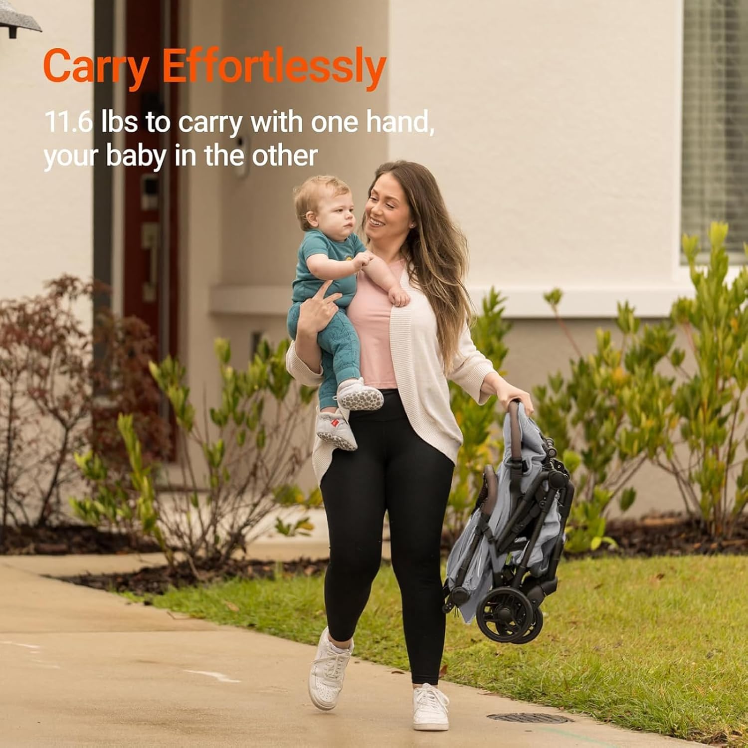 MAMAZING Lightweight Baby Travel Stroller with Carbon Fiber Frame, Compact & Airplane-Friendly, One-Handed Folding Design, 11.6 lbs, Perfect for Toddlers, Grey - Image 4