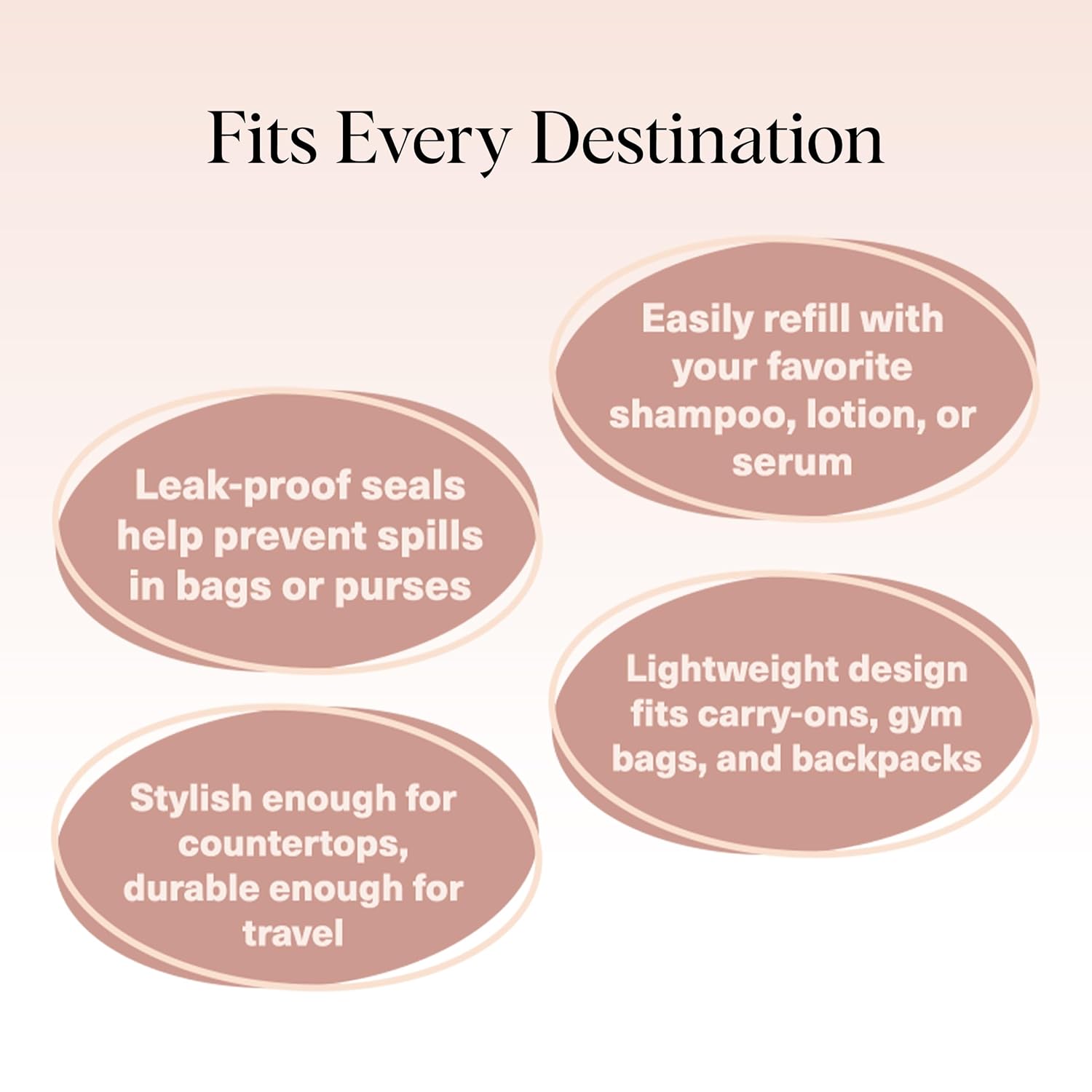 Kitsch 11 PCS Travel Bottles for Toiletries – Travel Essentials Kit for Shampoo, Conditioner, Lotion & More - TSA Approved Travel Bottles, Leak-Proof Refillable Travel Size Containers - Black & Ivory - Image 6