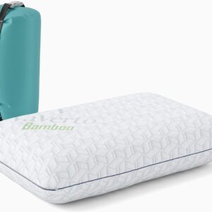 Vaverto Small Memory Foam Bed Pillow for Camping - Compressible Medium Firm, Breathable Cover, Machine Washable, Ideal Backpacking