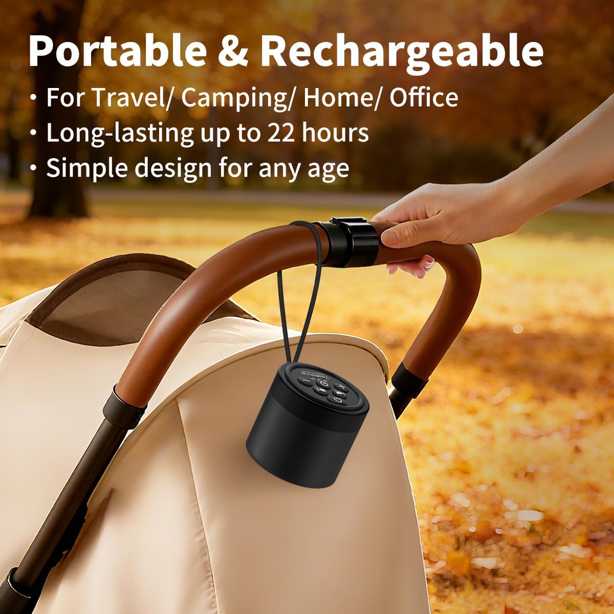 Portable Mini White Noise Machine Sound Machine with 30 Soothing Sounds for Newborn Kids Adults Rechargeable Sleep Brown Noise Machine with 4 Timers Memory Function for Travel Camping Home and Office - Image 4