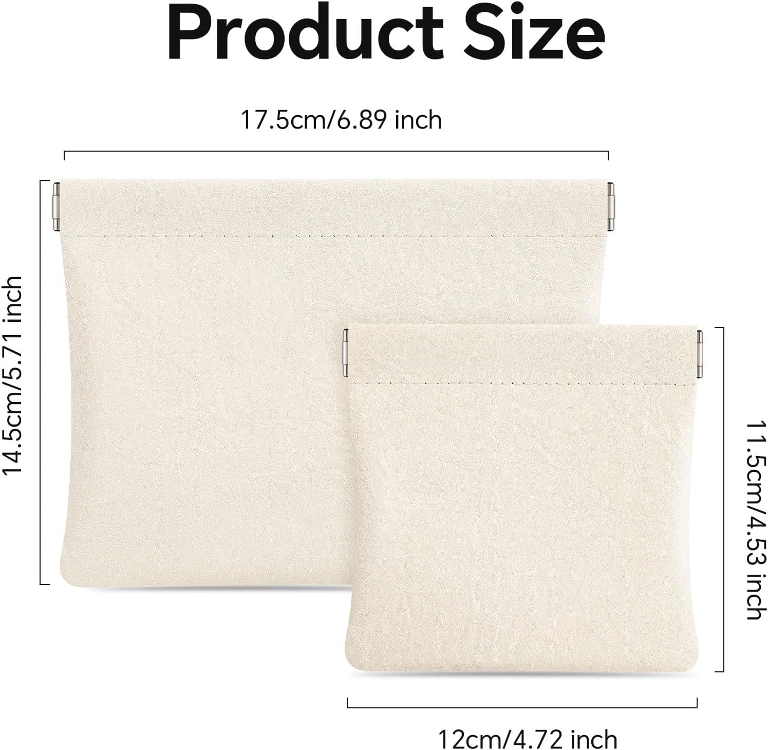 Sightor 2 PCS Small Makeup Bag for Women, Small Pouches for Purse Mini Cosmetic Bag Waterproof Pouch Travel Storage Bag for Cosmetics Headphones Jewelry Coins (Beige) - Image 3