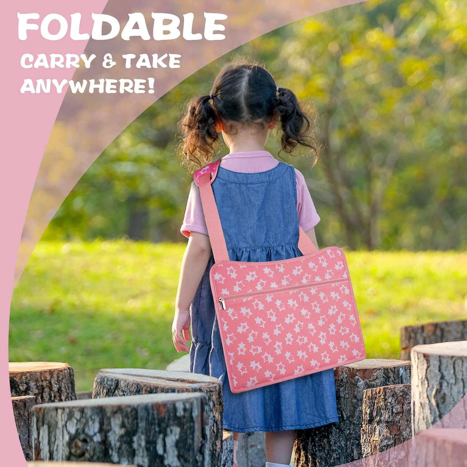 MENZOKE Kids Travel Tray for Toddler Car Seat, Road Trip Activities for Kids with iPad Holder Stand & Dry Erase Board, Road Trip Essentials Accessories Lap Tray as Travel Gifts for Kid, Pink - Image 6