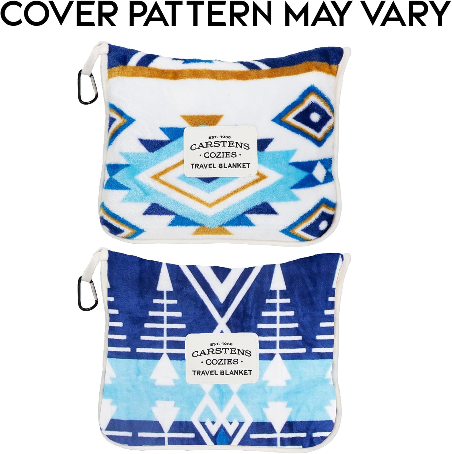 CARSTENS, INC. Travel Blanket, Premium Compact 2-in-1 Airplane Blanket/Pillow, Open Sky Blue Aztec - Image 8