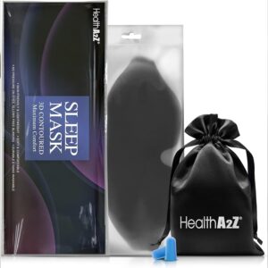 HealthA2Z Sleep Eye Mask, Heat-Bonded Technology, Easy to Adjust, Ideal for Meditation, Yoga, Travel, Nap, Insomnia Black