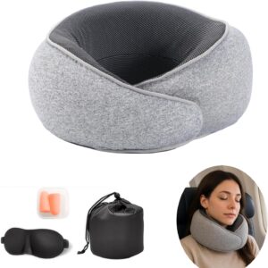 Neck Pillow for Traveling,Premium Memory Foam Travel Pillow, Removable Washable Neck Pillow Cover， Suitable for Airplanes,Offices and Cars